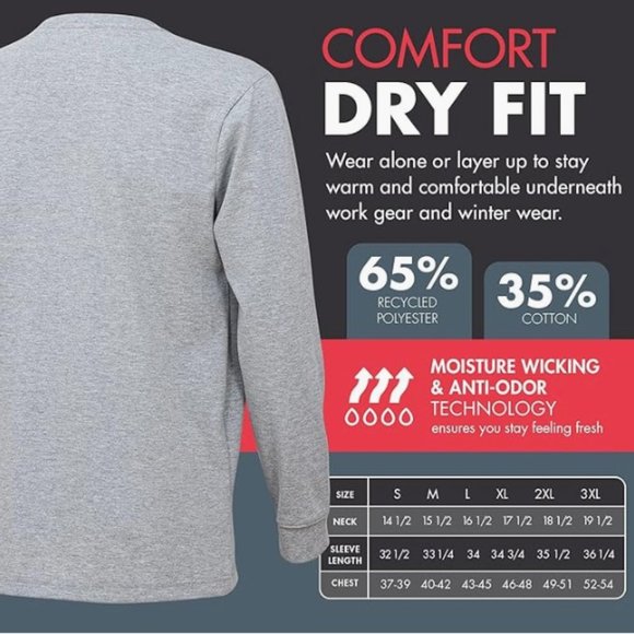 Wrangler Long Sleeve Layering Tee for Men 2pc pack (Navy / Grey), size M - Picture 3 of 8